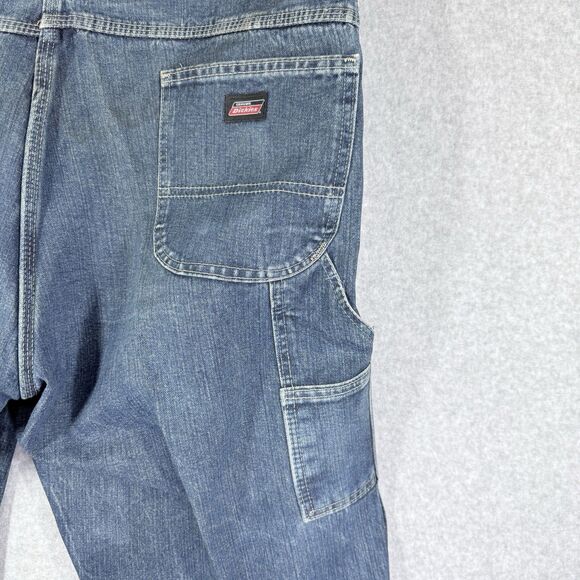 Dickies Jeans Mens 42x32 Blue Relaxed Fit Carpenter Workwear Utility Pants - Picture 10 of 16